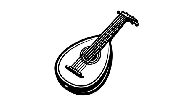 Acoustic mandolin stringed instrument illustration.
