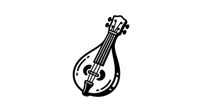 Frontal mandolin musical instrument graphic.