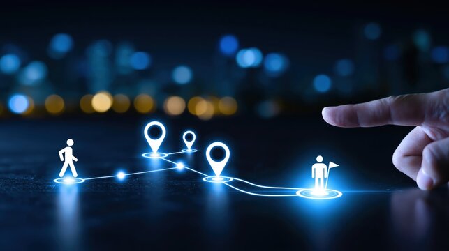 Journey map digital customer experience strategy with technology navigation and process planning
