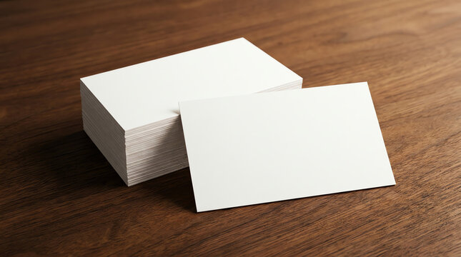 Photo mockup of blank white business card with stack