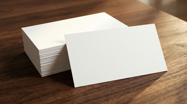 Photo mockup of blank white business card with stack