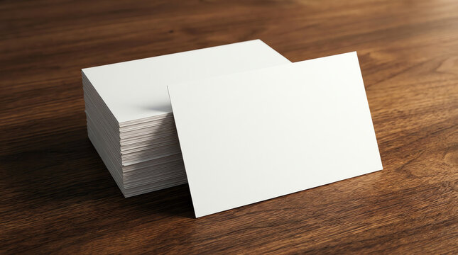 Photo mockup of blank white business card with stack