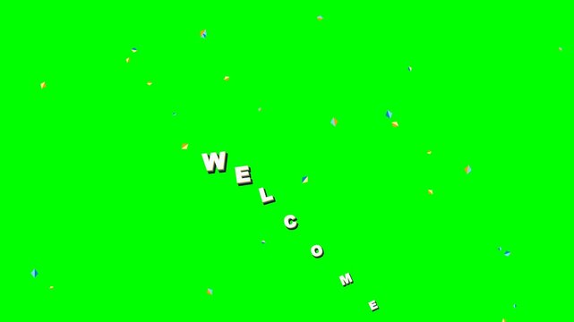 Welcome Back Text Animation Green Screen Background