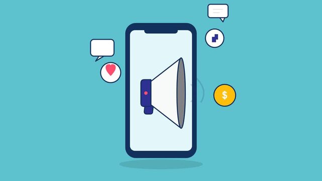 Minimalist Smartphone Mockup with Blank Screen on Blue Background