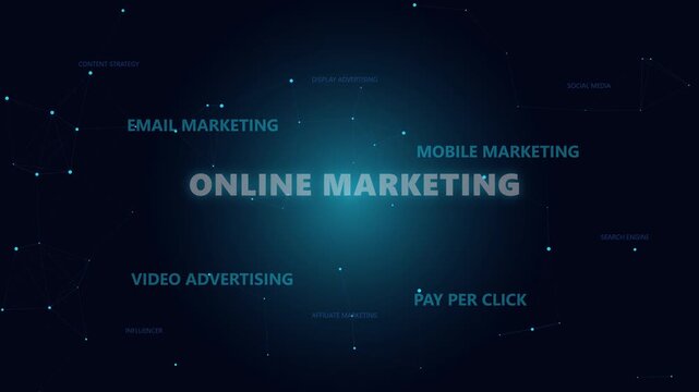 Online Marketing Concept Abstract Digital Technology Network Background