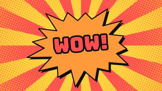Comic book style explosion graphic with text WOW and blank space for copy