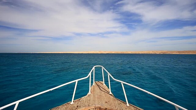 Yacht bow drifting in Egypt
