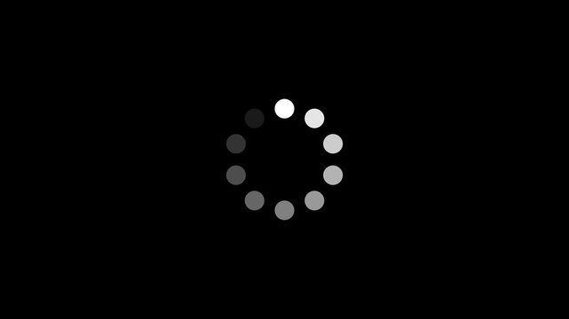 Monochrome circular loading spinner icon symbol for buffering, processing, and system status