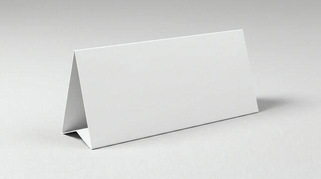 Table tent card. Blank white 3d render illustration
