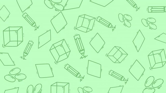 seamless pattern with school theme doodle video animation