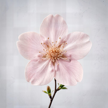 Cherry blossom flower macro shot against a light background