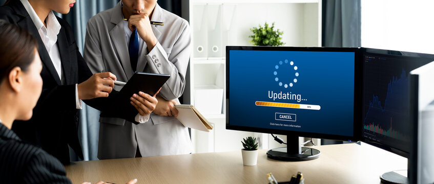 Software update on computer for brisk version of device software upgrade