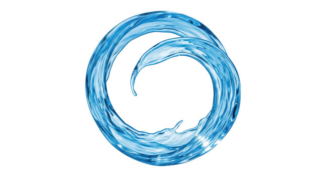 Abstract circular water splash isolated on transparent background