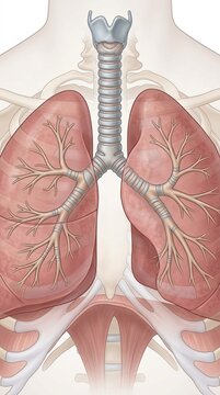 Human Respiratory System Anatomy Lungs Trachea and Diaphragm