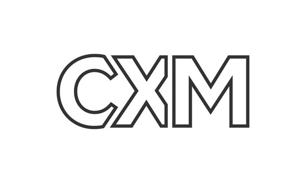 CXM logo design template with strong and modern bold text. Initial based vector logotype featuring simple and minimal typography. Trendy company identity.