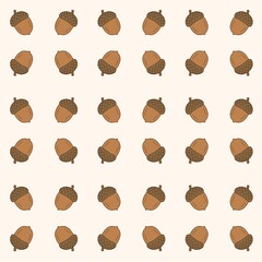 Seamless pattern of cute hand drawn acorns on a light background © Dina A