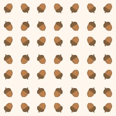 Seamless pattern with cute brown acorns on a light background © Dina A