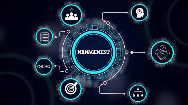 Corporate management strategy concept with business leadership structure, operational control and execution
