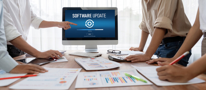 Software update on computer for brisk version of device software upgrade