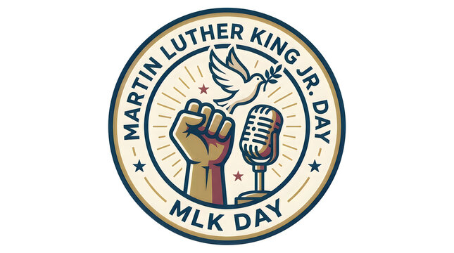 Martin luther king day illustration with raised fist