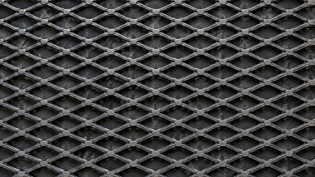 Decorative Architectural Grille and Grid Panel on Plain Background