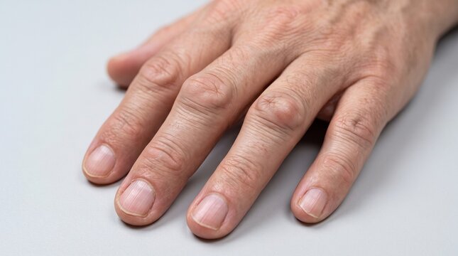 Distal Finger Joint Enlargement &ndash; Photorealistic Medical Science Background
