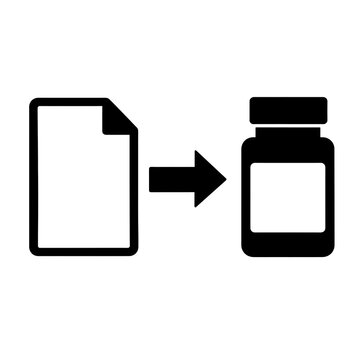 Electronic Prescription Routed to Pharmacy Bottle Icon