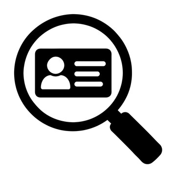 Magnifying Glass Identity Card Beneficiary Audit Icon