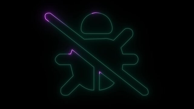 glowing neon digital illustration circuit bug icon overlapping circuit board symbolizing the intersection of technology. 4k motion video animation 