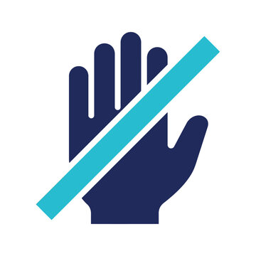 Stop hand gesture icon prohibition symbol.
