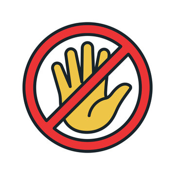 Stop Hand Sign Prohibition Symbol.
