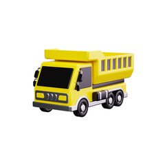 Dump truck 3d render icons © HacaStudio