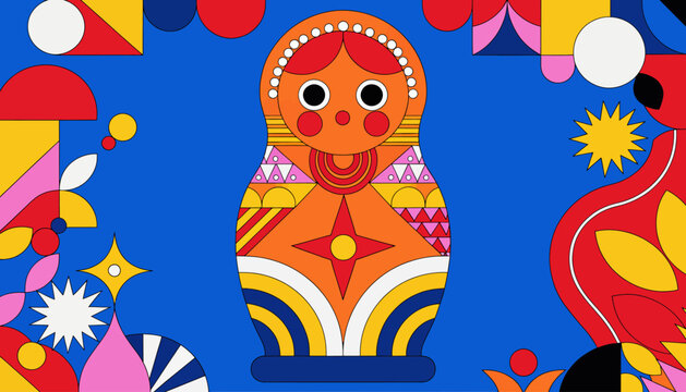 russian matryoshka doll colorful