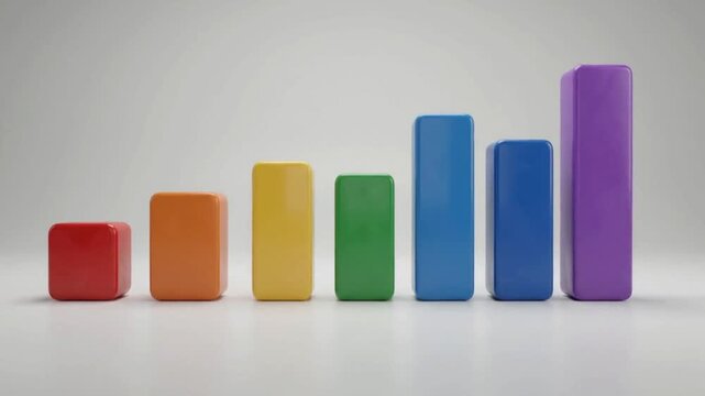 Bar graph design seven video source digital animation element