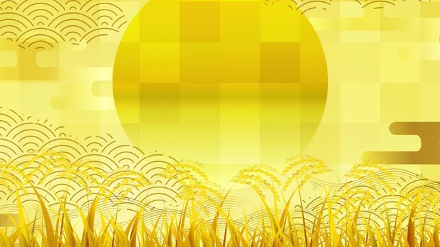 Golden Full Moon Over Pampas Grass 4K
