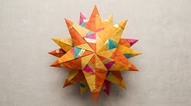 Handmade colorful paper star lantern for Diwali festival decoration