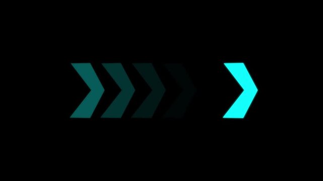 Fast forward white symbols icon symbol animation on black background. Fast forward sign moving right to left a arrow icon.4k animation
