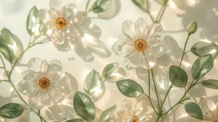 Obraz premium Transparent glass flower botanical art