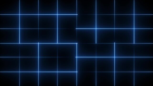 futuristic blue glowing large grid lines motion graphics animation loop.