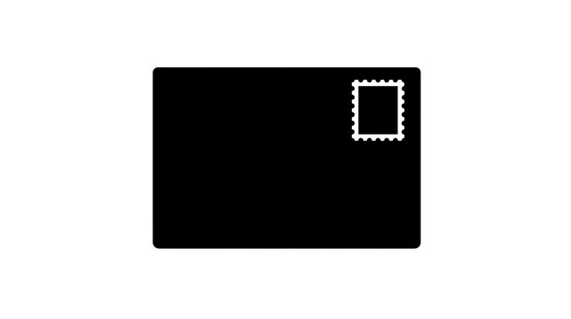 Blank postal envelope with a stamp on a transparent background