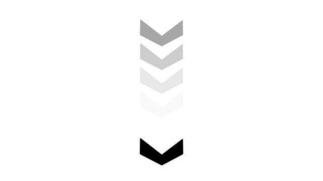 Fast forward white symbols icon symbol animation on black background. Fast forward sign moving right to left a arrow icon.4k animation