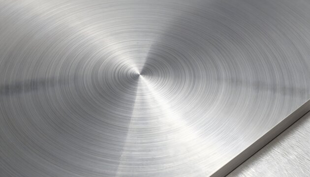 Precision brushed titanium metal surface with fine circular hairline texture