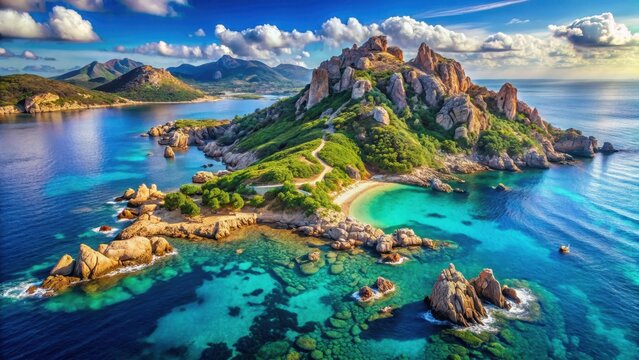 The italian island sardinia in mediterranean sea
