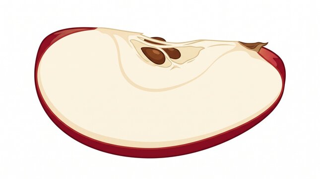 Fresh red apple wedge slice vector illustration isolated on white