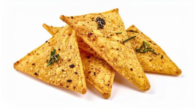 crispy golden baked flatbread crackers with herbs and spices for snacking