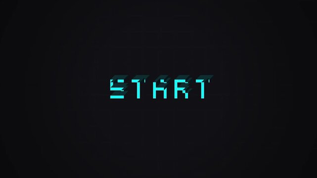 Animated START Pixel Typography Arcade Gaming Button Graphic