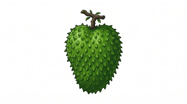 Green soursop fruit vector illustration isolated on white background