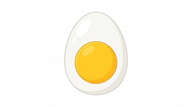 Halved hard boiled egg vector illustration with bright yellow yolk