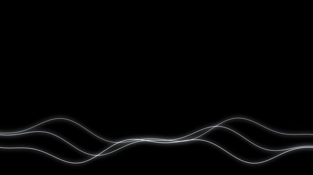 Silver flowing sine light ribbons with upper copy space video