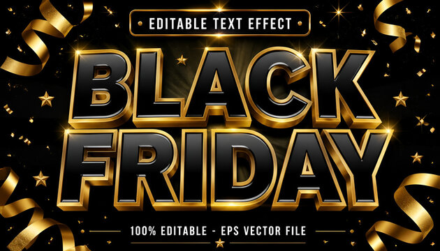 black friday 3d text effect and editable text effect